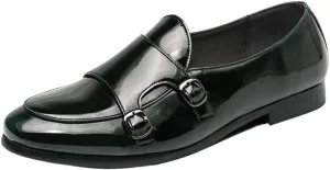 Mens British Style Leather Oxford Shoes Bright Upper Dress Slip On Lightweight Comfortable Flat Bean Footwear