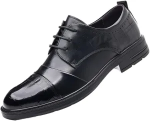 Men's Brogue Oxford Shoes Mens Patent Leather Formal Business Dress Shoes Classic Lace Up Brogue Shoes(6.5)