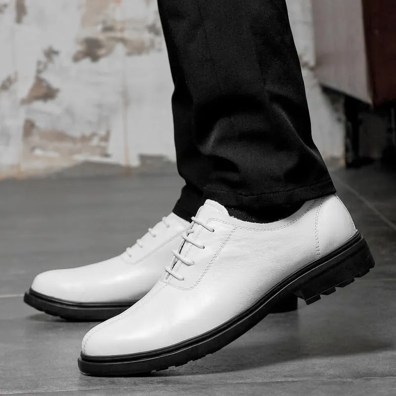 Men's Business Casual Derby Shoes Comfortable Leather Lace-up Classic Oxfords Shoes for Office & Dress Occasions