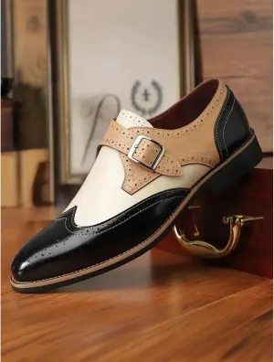 Men's Business Casual Shoes Oxford Shoes, with a Monk Strap Design, Fashionable