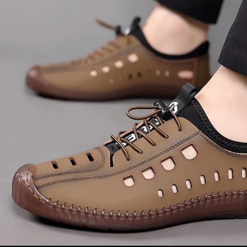 Men's Casual Dress Oxfords Business Mesh Shoes Fashion Sneakers Lightweight Comfortable Brogue Shoes
