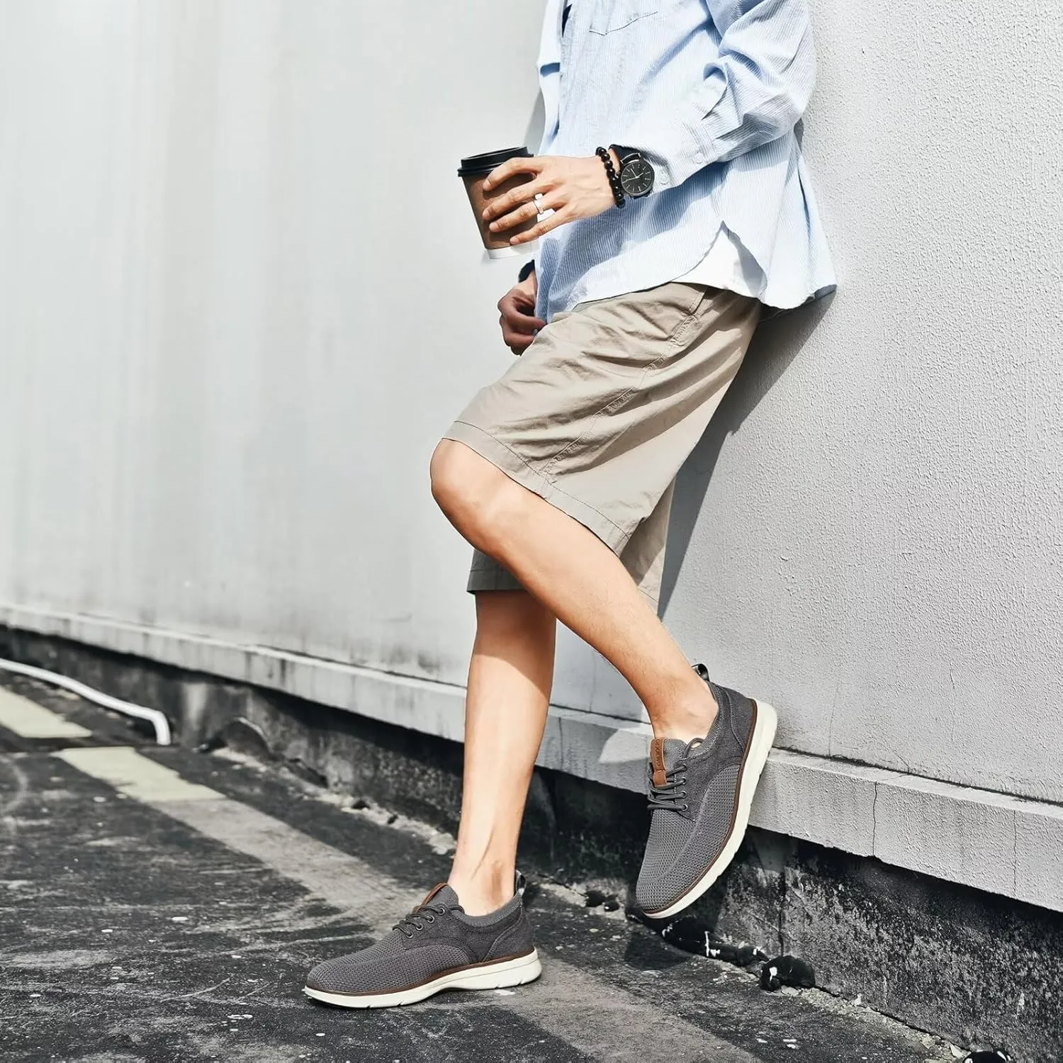 Men's Casual Dress Oxfords Business Walking Shoes Comfortable Mesh Work Sneakers