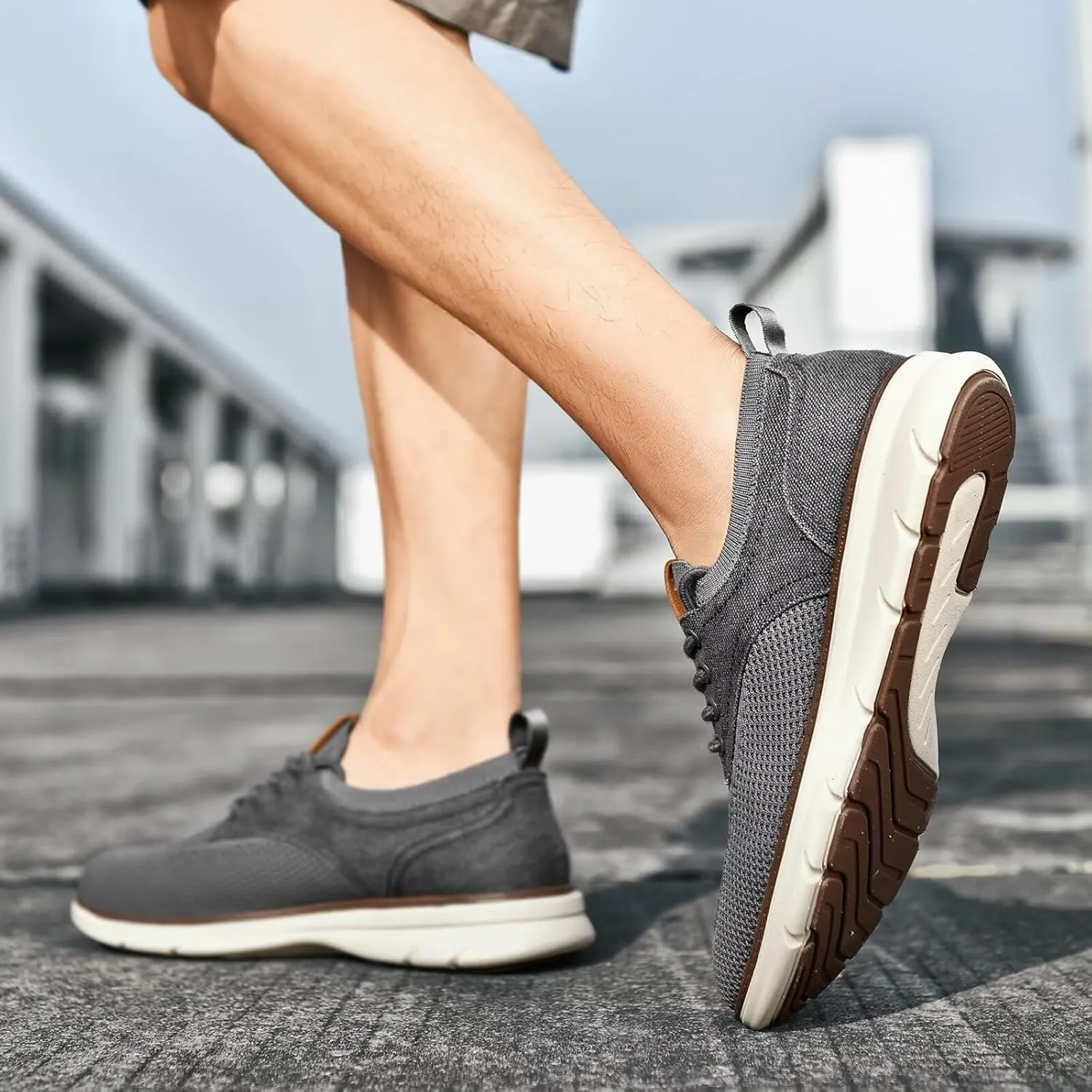 Men's Casual Dress Oxfords Business Walking Shoes Comfortable Mesh Work Sneakers