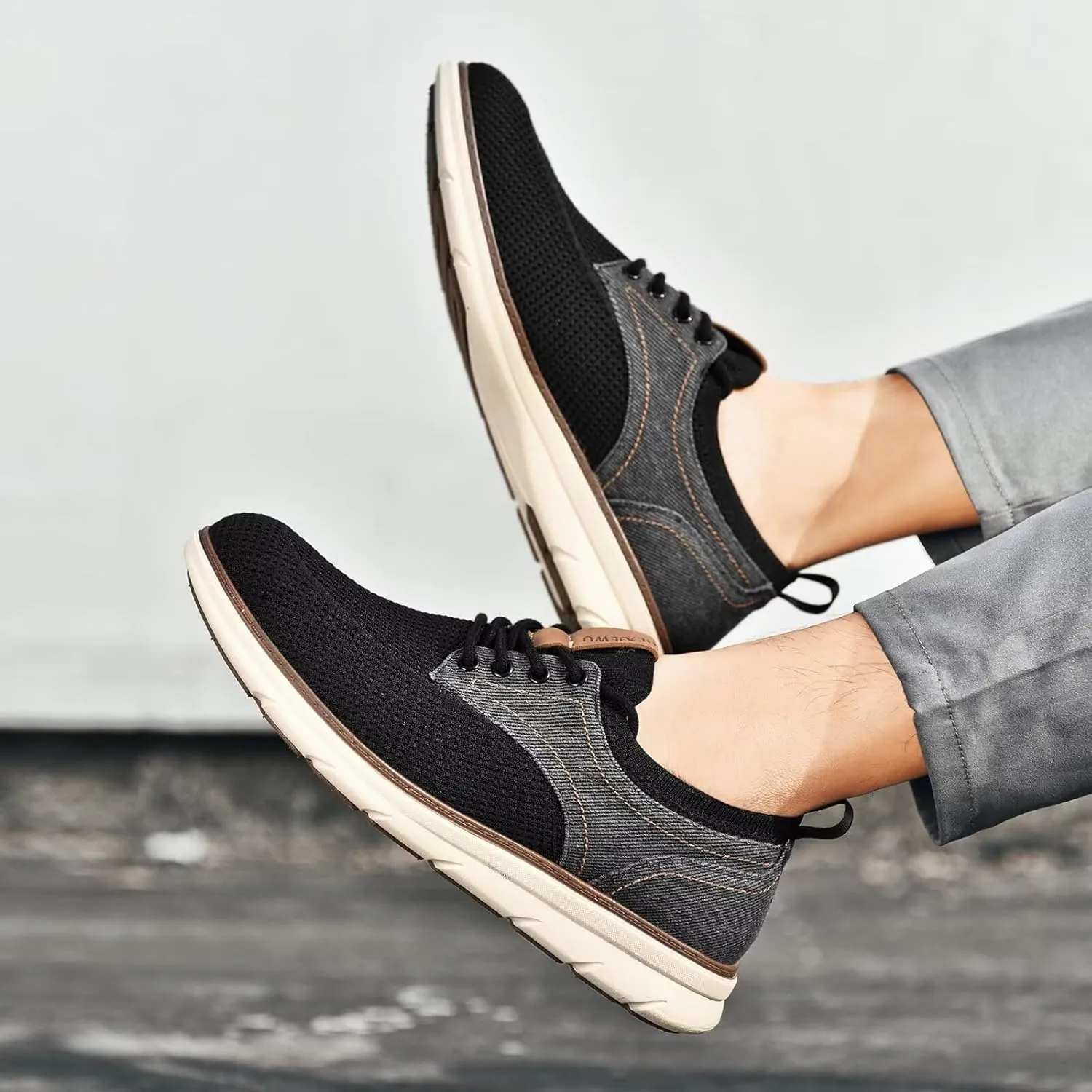 Men's Casual Dress Oxfords Business Walking Shoes Comfortable Mesh Work Sneakers