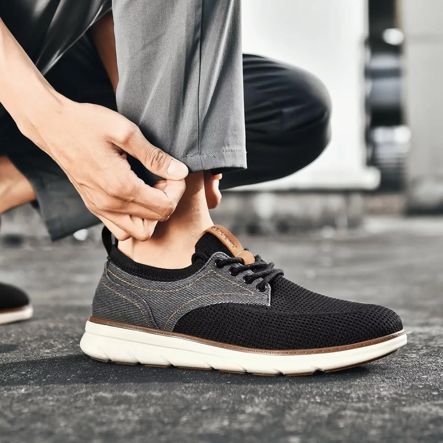 Men's Casual Dress Oxfords Business Walking Shoes Comfortable Mesh Work Sneakers