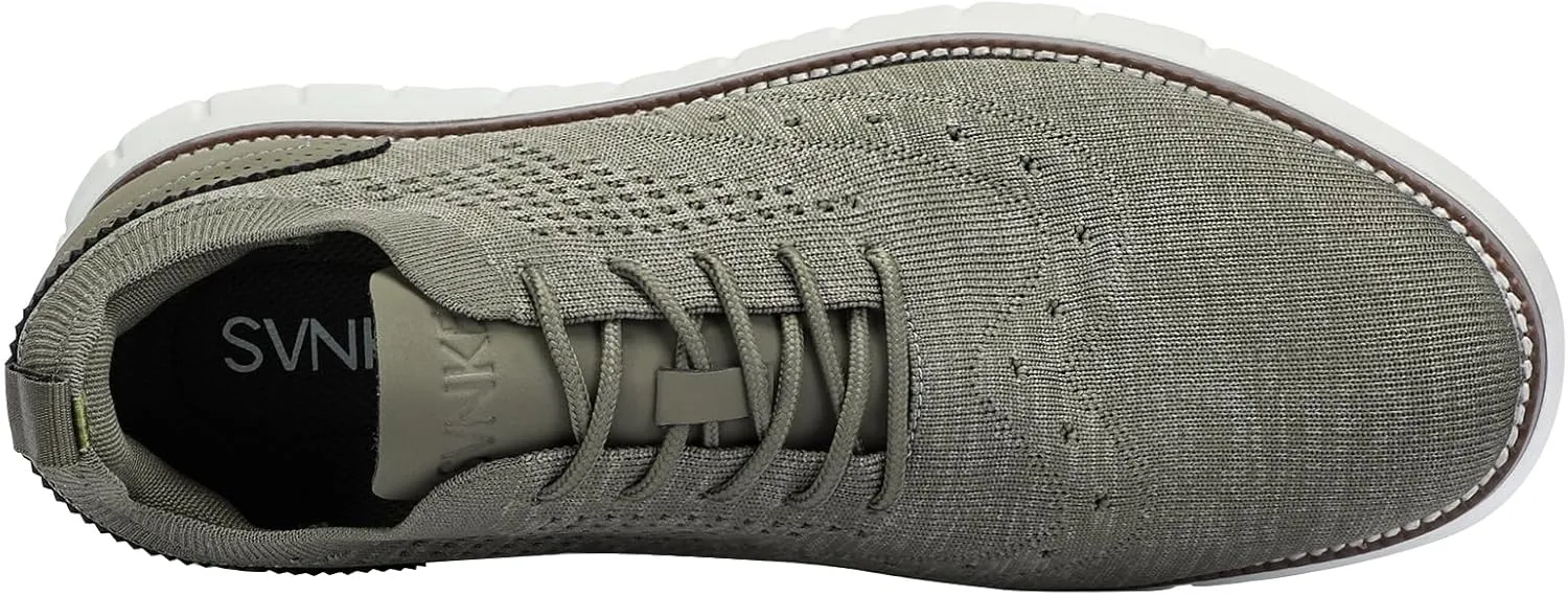 Men's Casual Dress Oxfords Shoes Breathable Knit Leisure Fashion Sneakers Lightweight Comfortable Walking Shoes