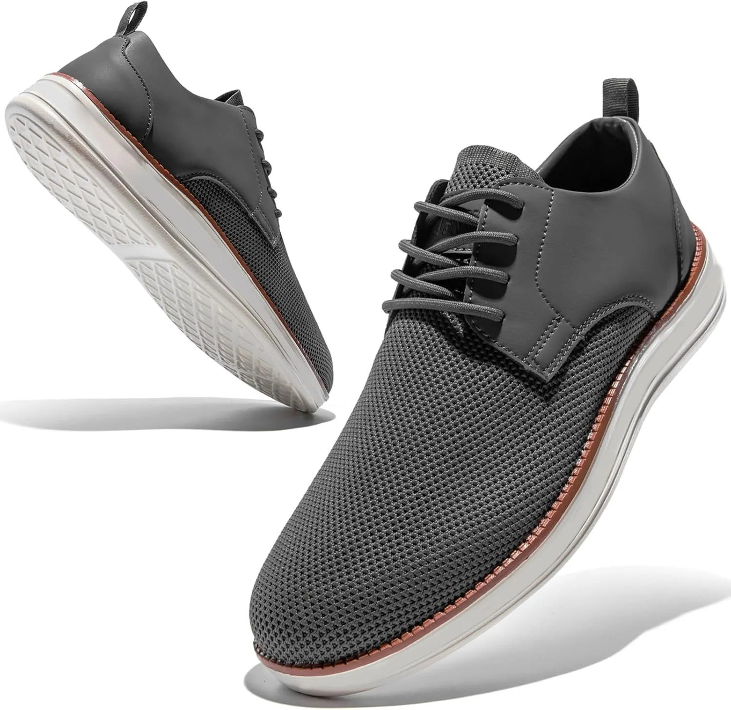 Men's Casual Dress Oxfords Shoes Breathable Knit Leisure Fashion Sneakers Lightweight Comfortable Walking Shoes