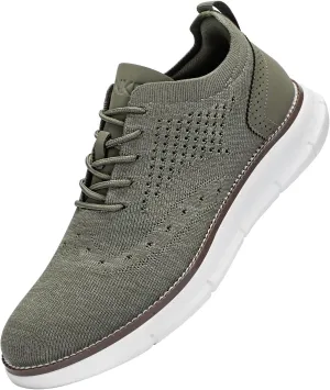 Men's Casual Dress Oxfords Shoes Breathable Knit Leisure Fashion Sneakers Lightweight Comfortable Walking Shoes