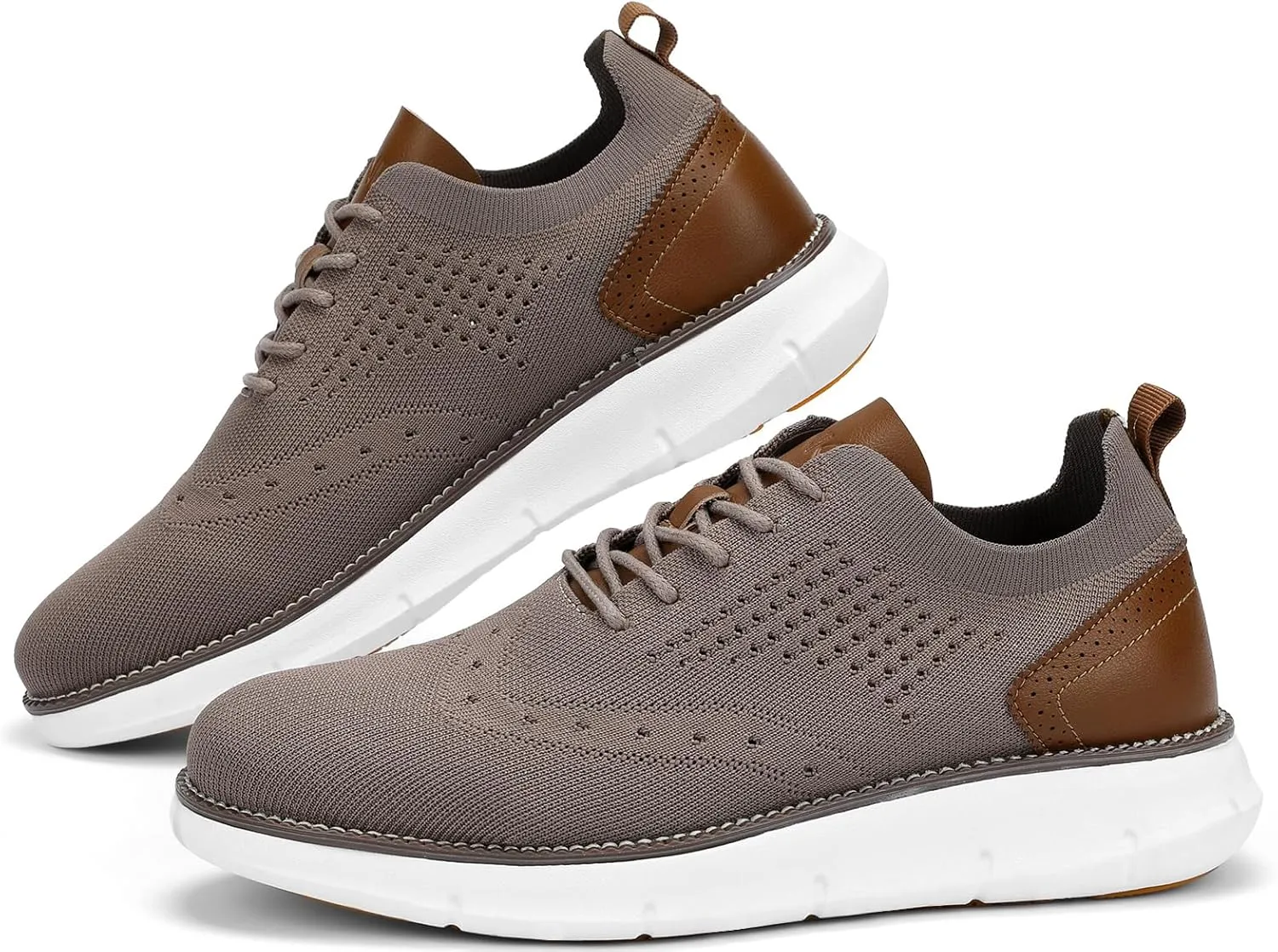 Men's Casual Dress Oxfords Shoes Breathable Knit Leisure Fashion Sneakers Lightweight Comfortable Walking Shoes