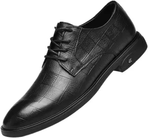 Men's Classic Lace-up Casual Business Formal Oxfords Shoes Mens Non Slip Leather Dress Shoes