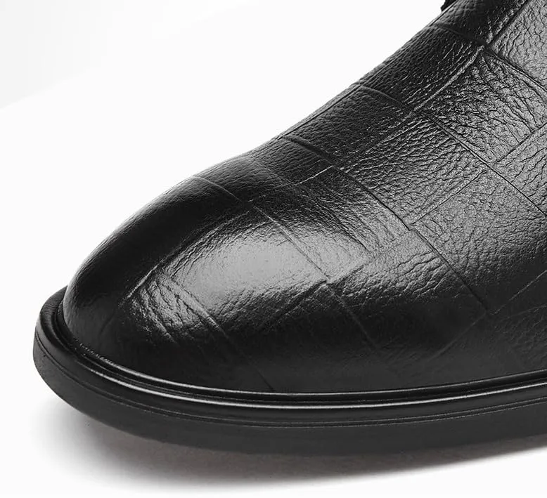 Men's Classic Lace-up Casual Business Formal Oxfords Shoes Mens Non Slip Leather Dress Shoes
