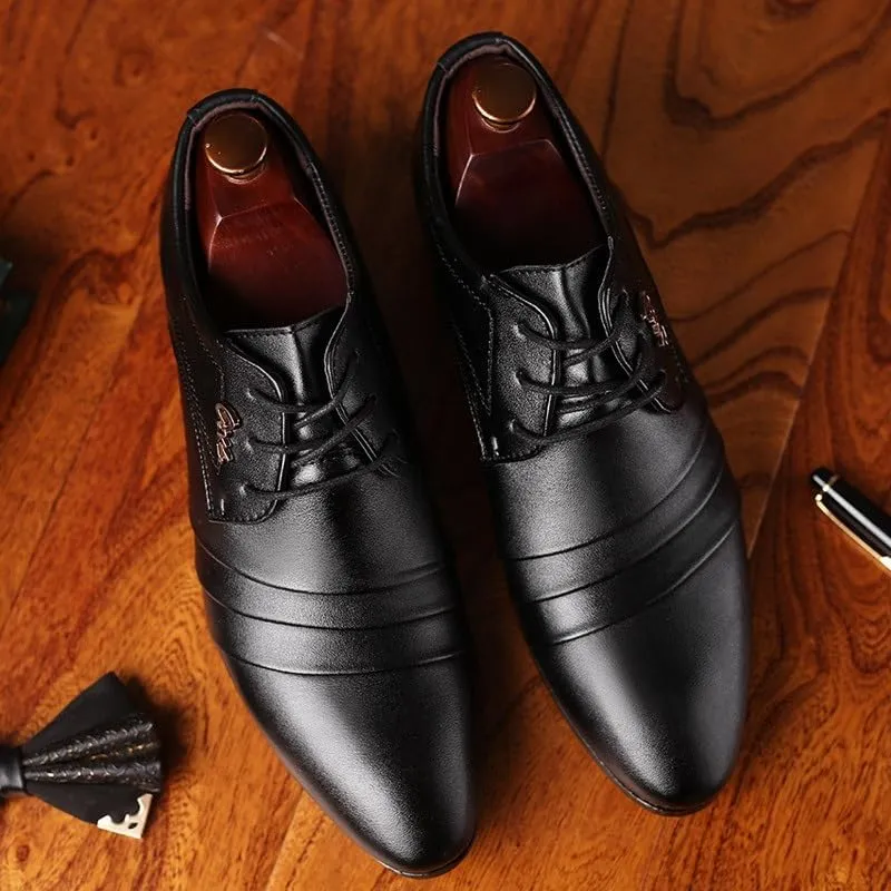 Men's Classic Lace-Up Oxford Shoes Mens Comfort Hand Stitched Business Derby Shoes Luxury Dress Shoes