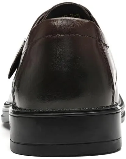 Men's Classic Leather Monk Strap Buckle Oxford Shoes Retro Comfortable Business Non-Slip Softsole Walking Dress Shoes