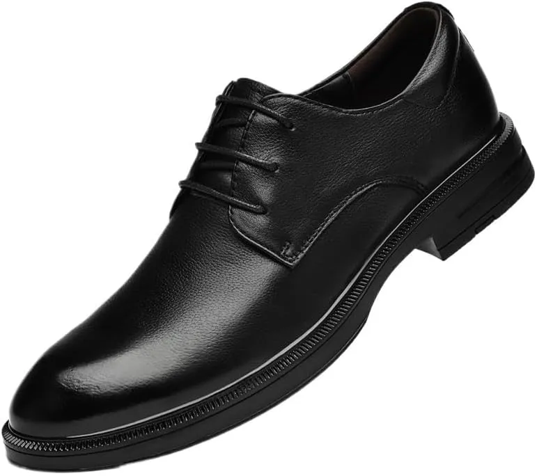 Men's Classic Patent Lace-up Formal Oxford Shoes - Non-Slip Waterproof Business Derby Shoes for Men