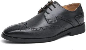Men's Classic Patent Leather Oxford Shoes - Lightweight Comfortable Lace-up Derby Shoes for Business and Formal Occasions