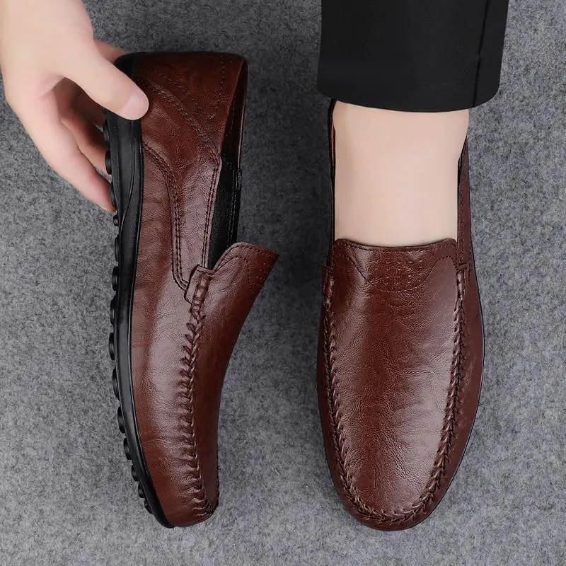 Men's Classic Slip-On Oxford Shoes Lightweight Comfortable Thick-Soled Formal Shoes for Formal Business Wedding