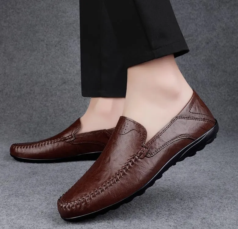 Men's Classic Slip-On Oxford Shoes Lightweight Comfortable Thick-Soled Formal Shoes for Formal Business Wedding