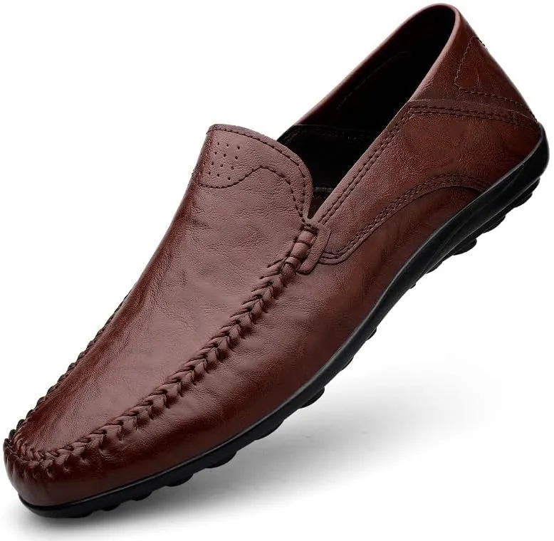Men's Classic Slip-On Oxford Shoes Lightweight Comfortable Thick-Soled Formal Shoes for Formal Business Wedding