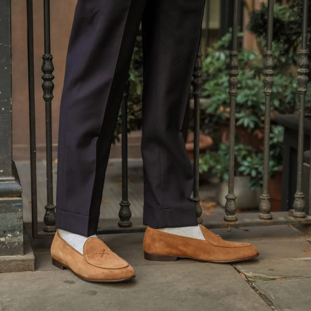 Men's Cognac Suede Milano Loafer From Del Toro Shoes