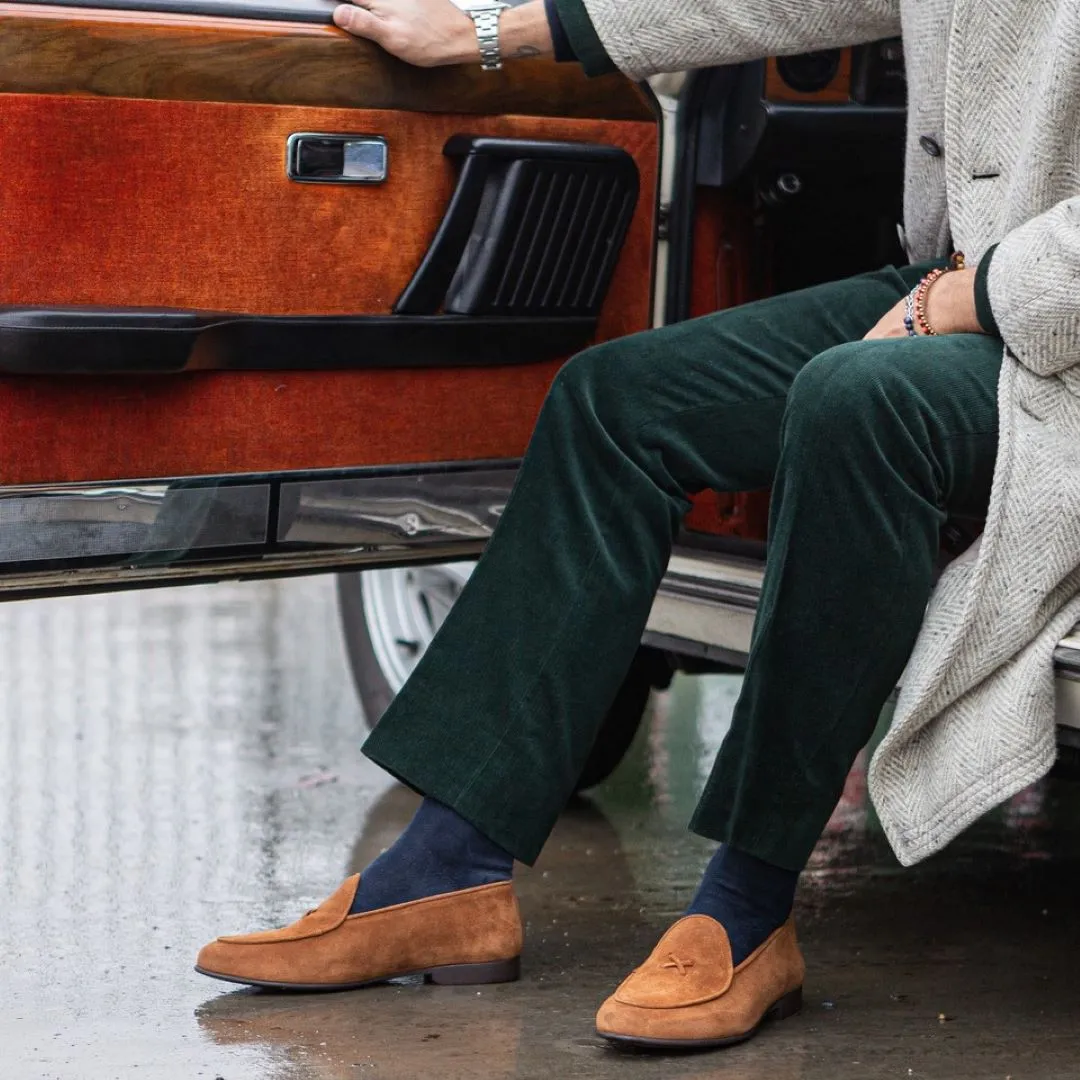 Men's Cognac Suede Milano Loafer From Del Toro Shoes