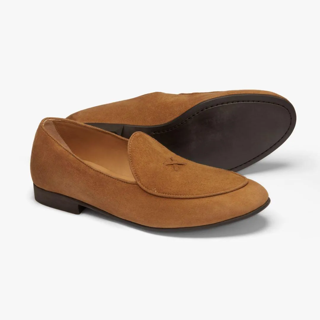 Men's Cognac Suede Milano Loafer From Del Toro Shoes