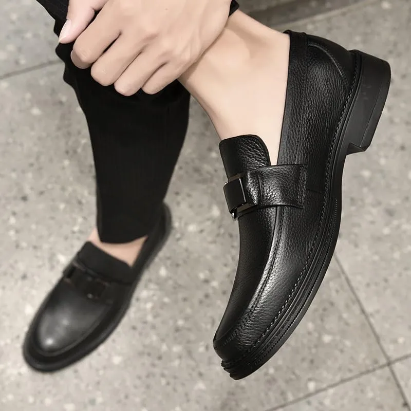 Men's Comfort Dress Shoes Casual Business Oxford Shoes for Men Classic Slip On Pointed Toe Derbys Shoes