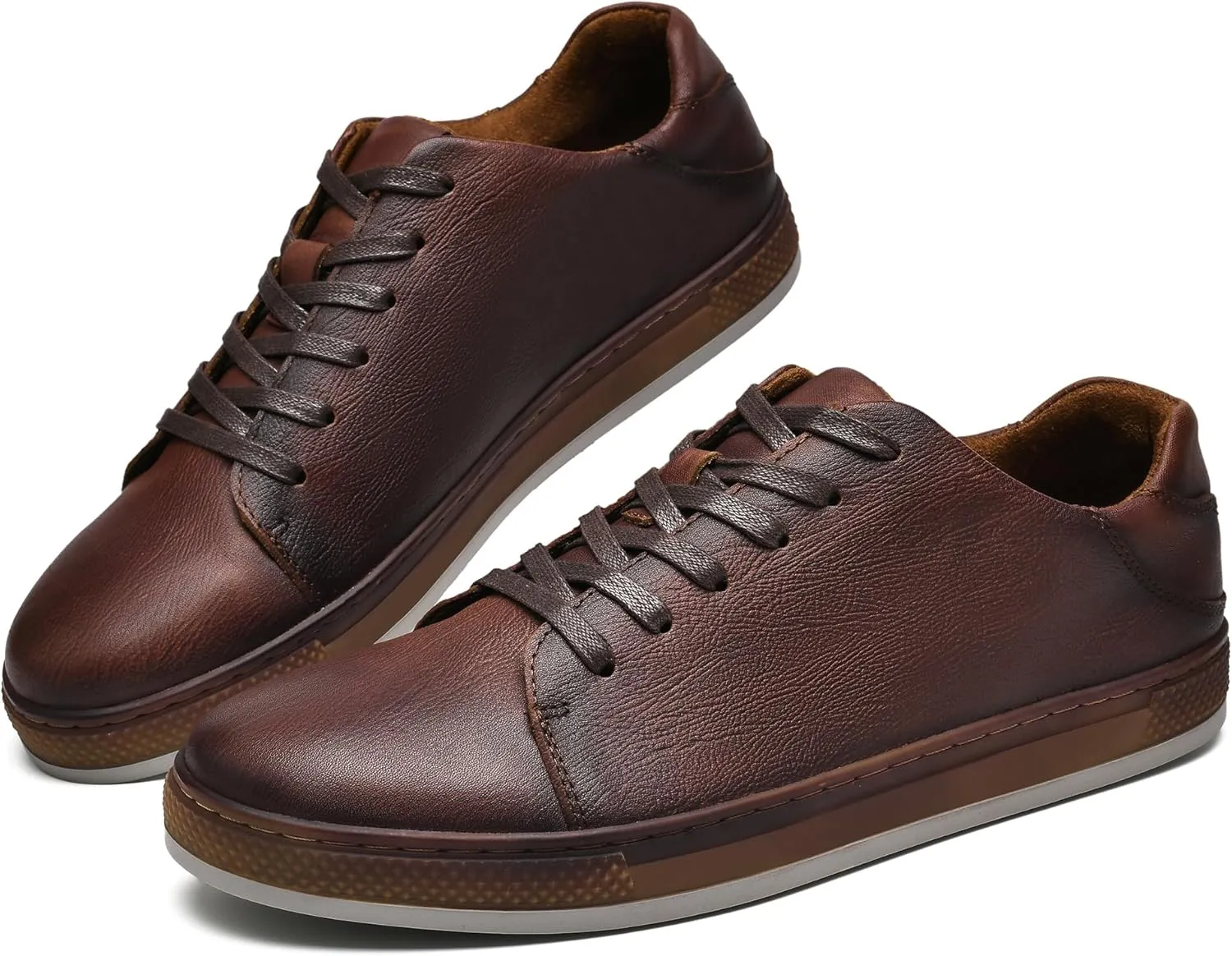 Mens Dress Casual Sneakers Business Casual Shoes Oxford Shoes for Men Mens Brown Dress Shoes Actual Leather Comfortable Mens Casual Oxford Shoe for Bussines Wedding