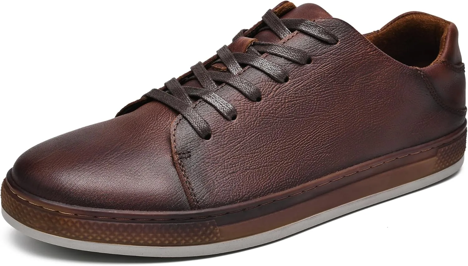 Mens Dress Casual Sneakers Business Casual Shoes Oxford Shoes for Men Mens Brown Dress Shoes Actual Leather Comfortable Mens Casual Oxford Shoe for Bussines Wedding