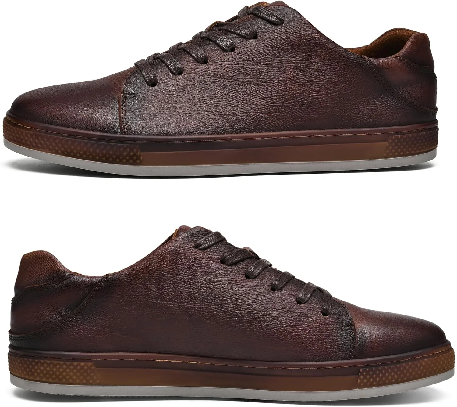 Mens Dress Casual Sneakers Business Casual Shoes Oxford Shoes for Men Mens Brown Dress Shoes Actual Leather Comfortable Mens Casual Oxford Shoe for Bussines Wedding