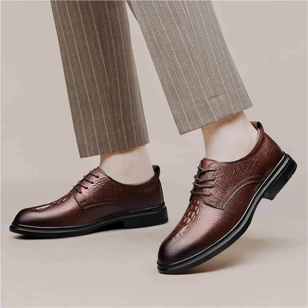 Mens Dress Oxford Shoes Lace Up Brogue Wingtip Platform Formal Tuxedo Prom Wedding Business Comfortable