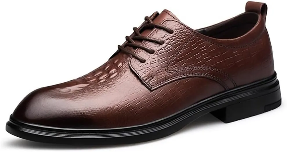 Mens Dress Oxford Shoes Lace Up Brogue Wingtip Platform Formal Tuxedo Prom Wedding Business Comfortable