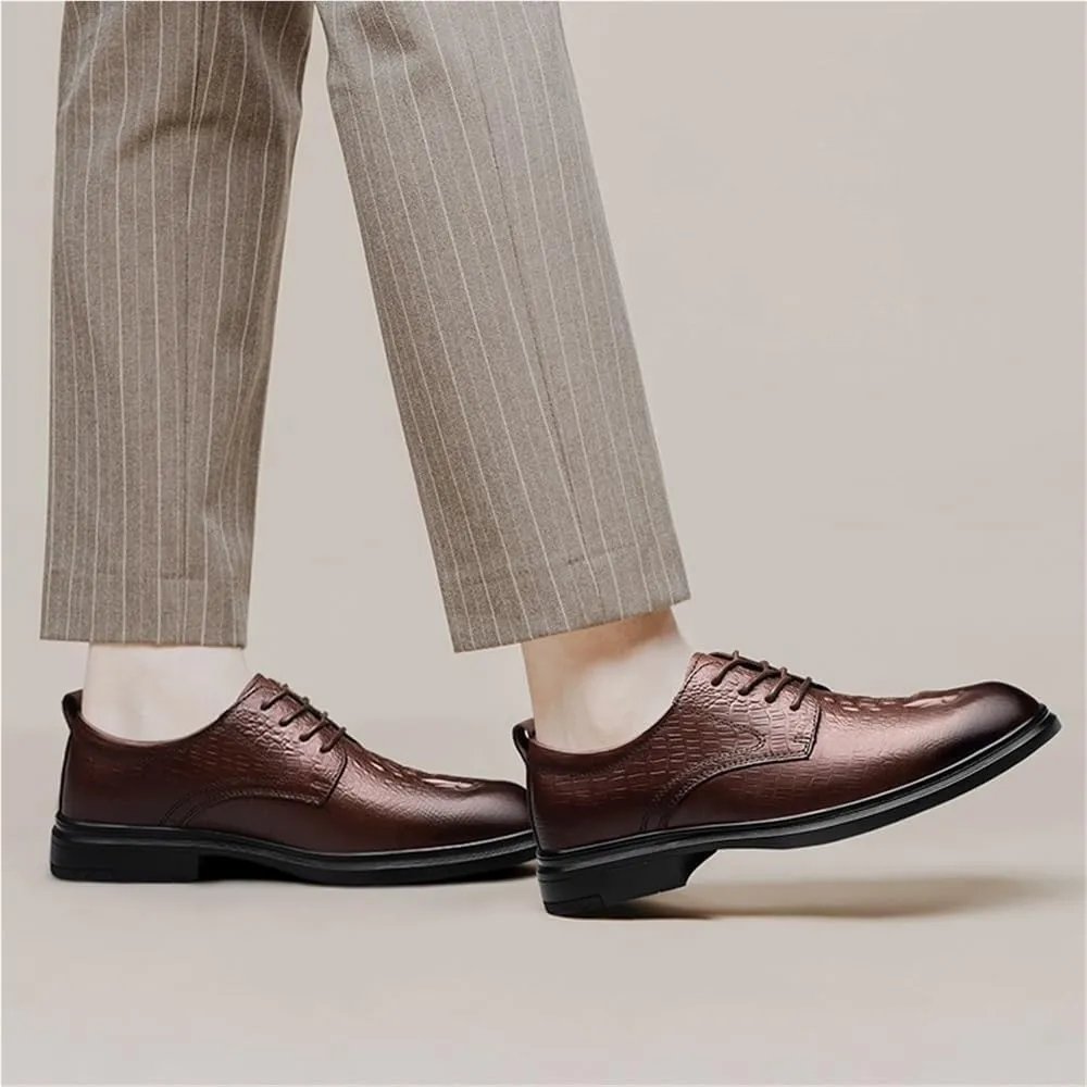 Mens Dress Oxford Shoes Lace Up Brogue Wingtip Platform Formal Tuxedo Prom Wedding Business Comfortable