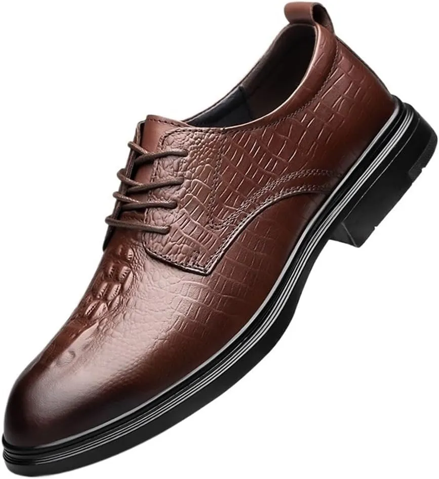 Mens Dress Oxford Shoes Lace Up Brogue Wingtip Platform Formal Tuxedo Prom Wedding Business Comfortable