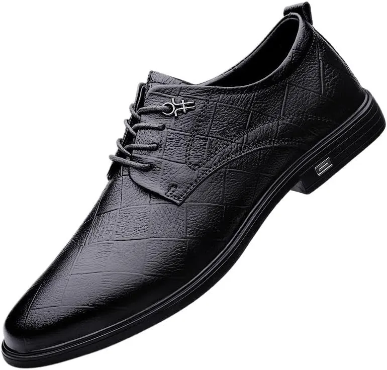 Men's Dress Shoes Casual Business Formal Mens Oxford Shoes Genuine Leather Platform Wingtip Brogue for Men