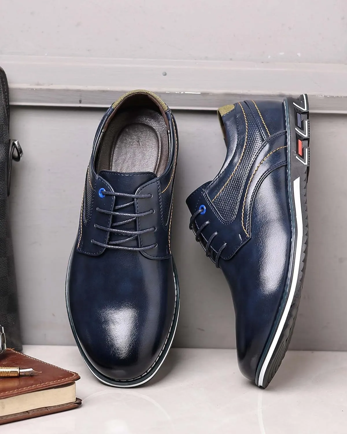Men’s Dress Shoes Casual Business Oxford Derby Orthopedic Leather Shoes Comfortable Walking Shoes Office Loafers Work Flats
