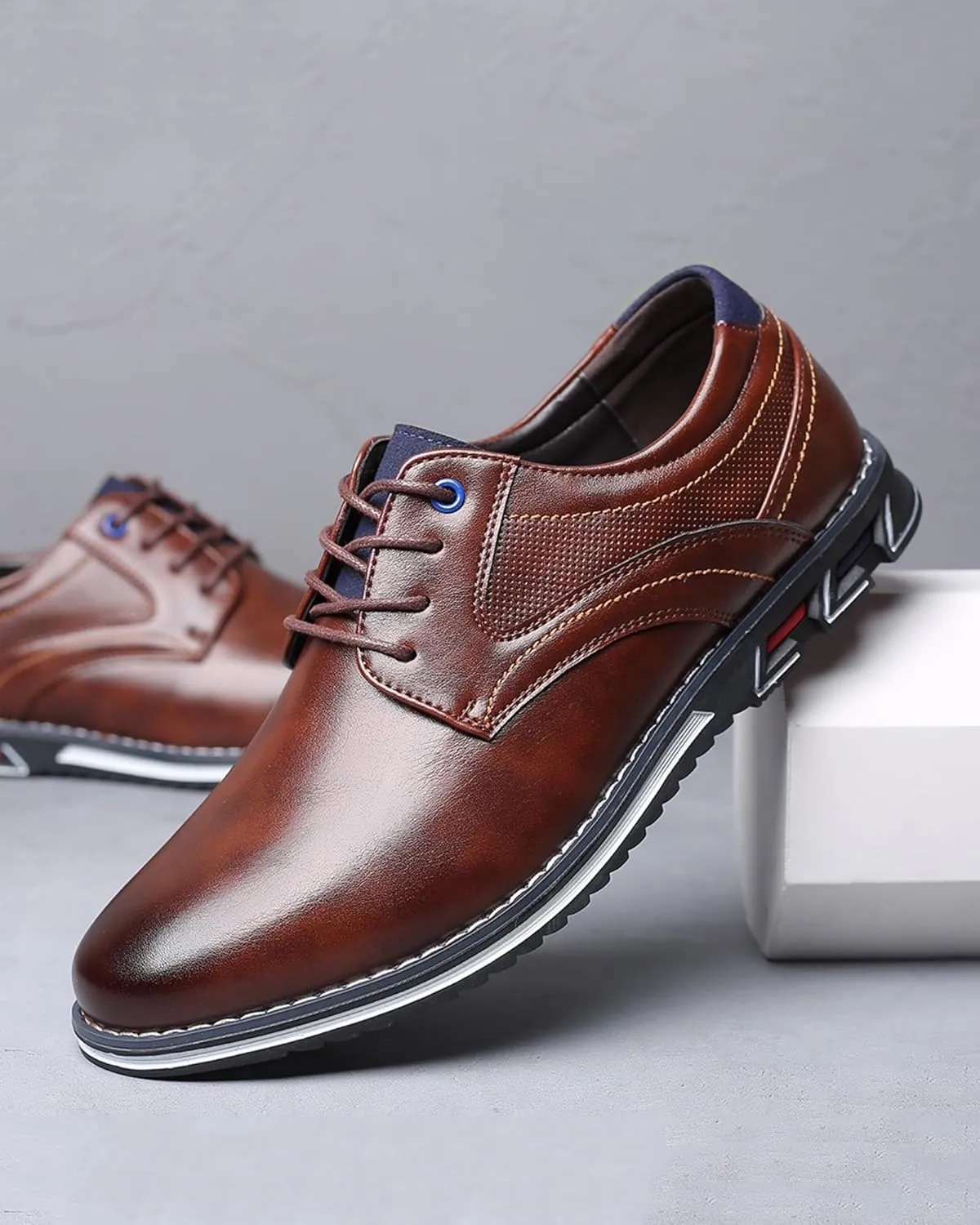 Men’s Dress Shoes Casual Business Oxford Derby Orthopedic Leather Shoes Comfortable Walking Shoes Office Loafers Work Flats