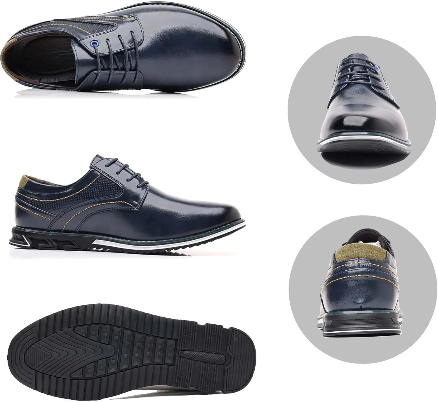 Men’s Dress Shoes Casual Business Oxford Derby Orthopedic Leather Shoes Comfortable Walking Shoes Office Loafers Work Flats
