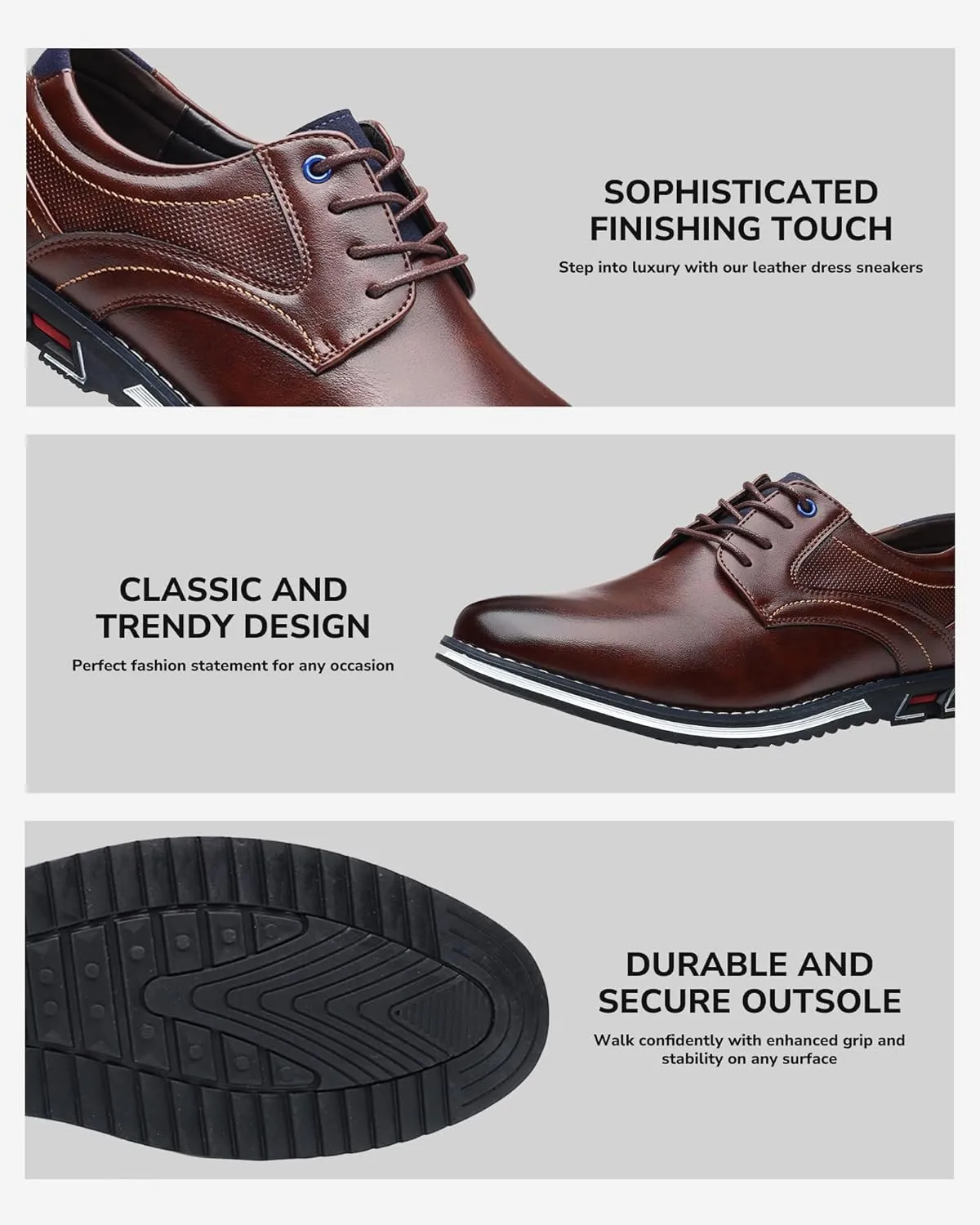 Men’s Dress Shoes Casual Business Oxford Derby Orthopedic Leather Shoes Comfortable Walking Shoes Office Loafers Work Flats