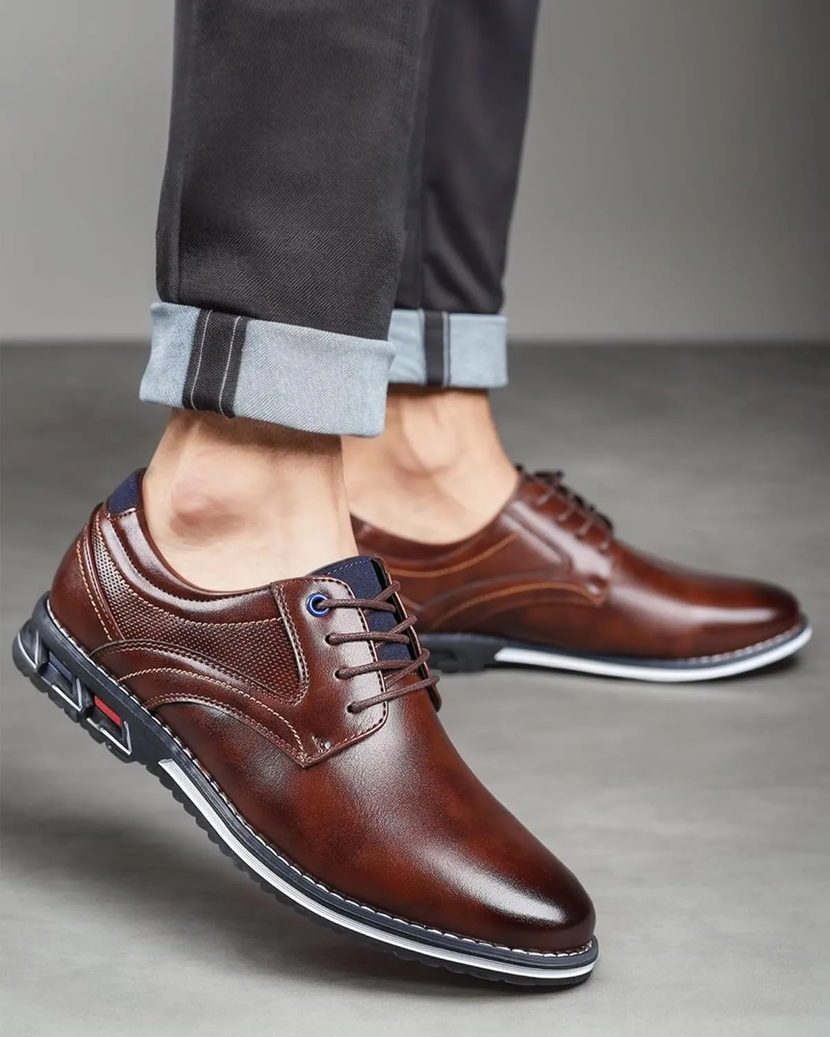 Men’s Dress Shoes Casual Business Oxford Derby Orthopedic Leather Shoes Comfortable Walking Shoes Office Loafers Work Flats
