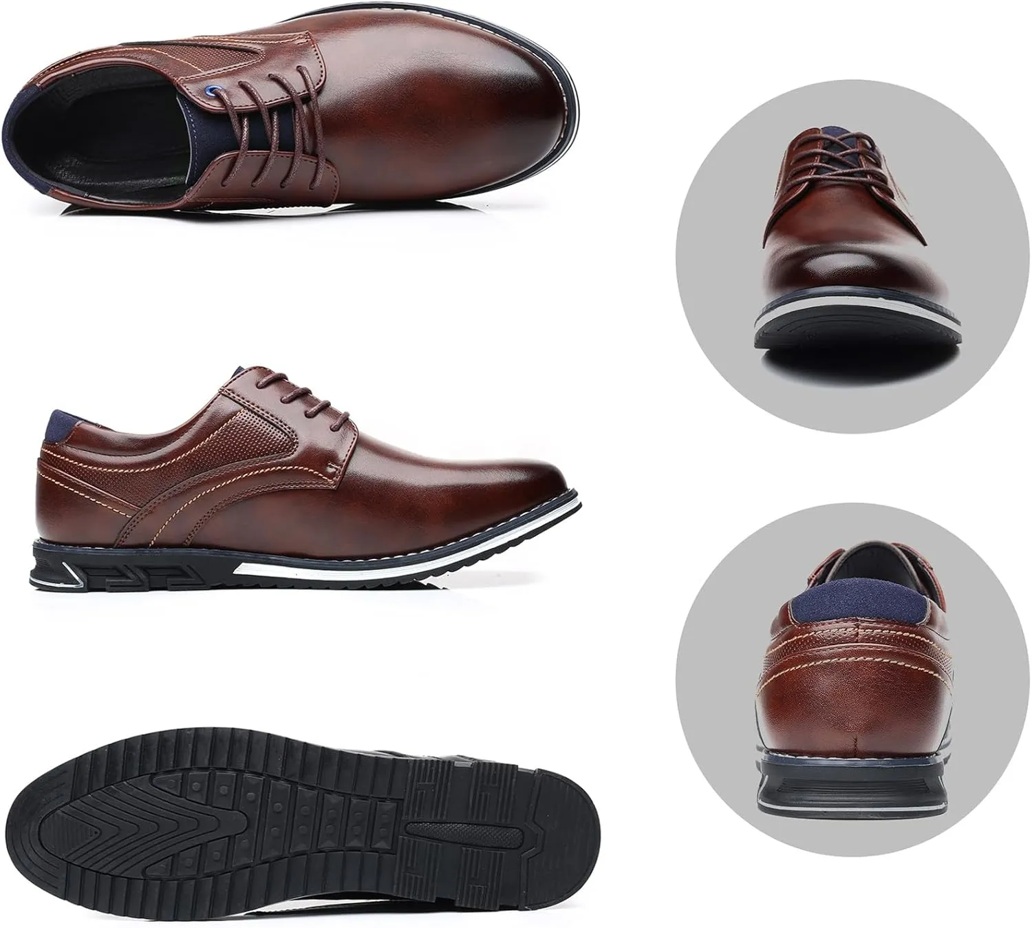 Men’s Dress Shoes Casual Business Oxford Derby Orthopedic Leather Shoes Comfortable Walking Shoes Office Loafers Work Flats
