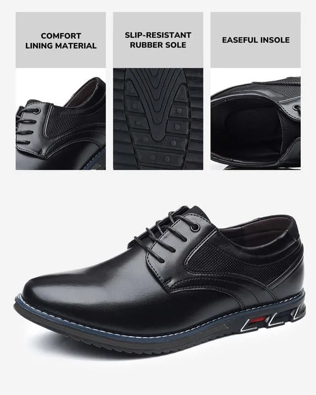 Men’s Dress Shoes Casual Oxford Leather Shoes No-Strip Comfortable Derby Orthopedic Sneakers Business Office Loafers