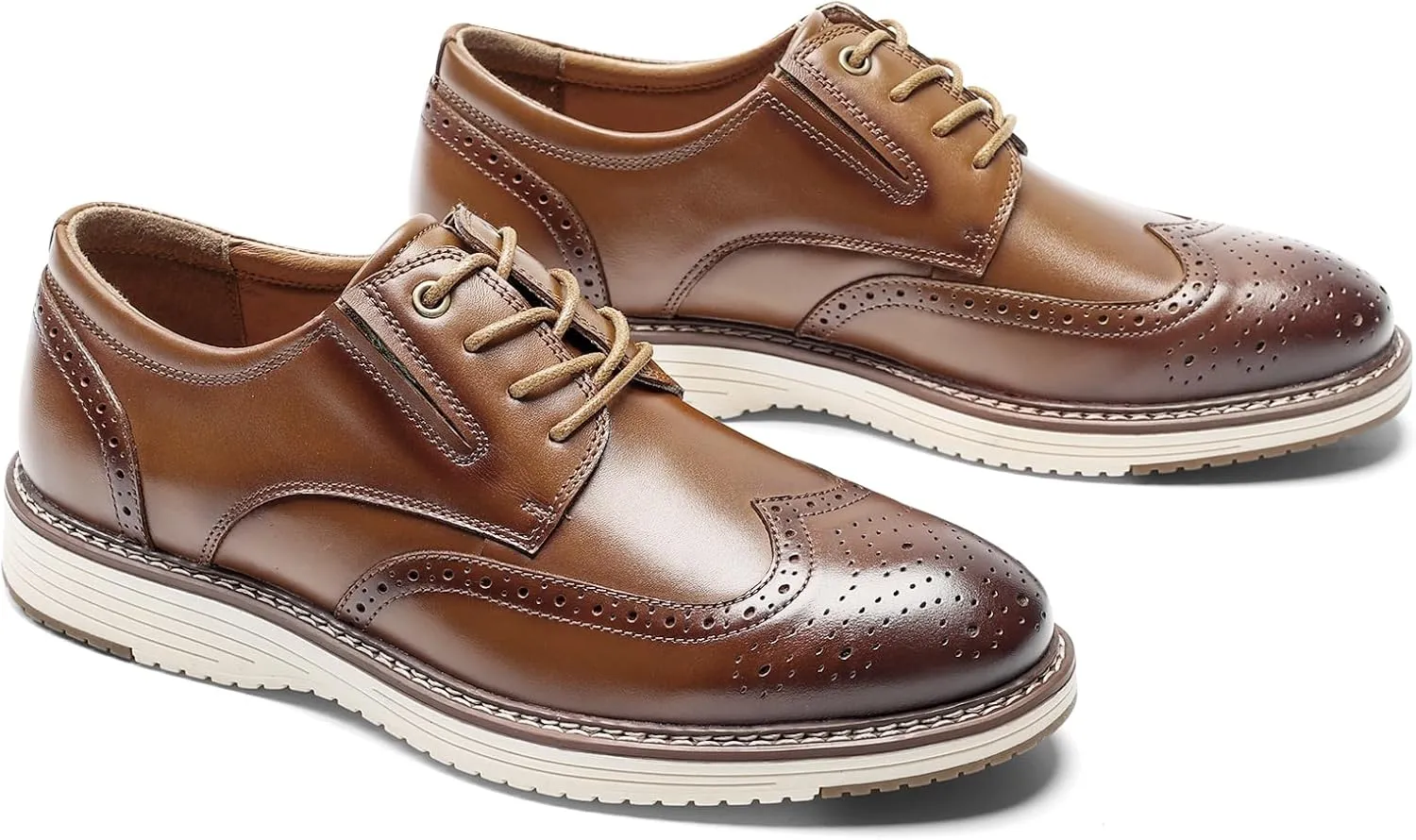 Mens Dress Shoes Genuine Leather Plain Toe Lace Up Mens Casual Dress Shoes Business Comfortable Fomal Mens Oxford Dress Sneakers for Office Wedding Casual