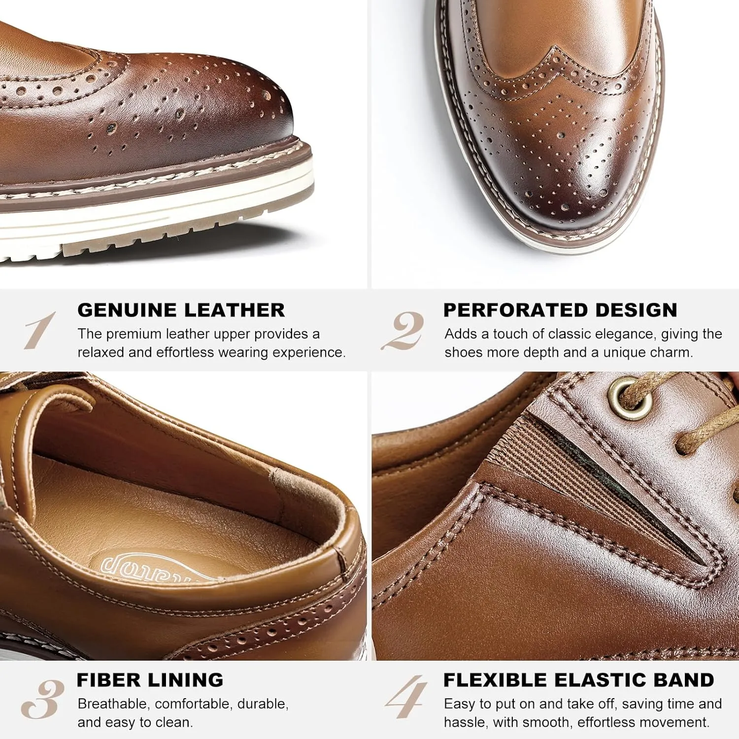 Mens Dress Shoes Genuine Leather Plain Toe Lace Up Mens Casual Dress Shoes Business Comfortable Fomal Mens Oxford Dress Sneakers for Office Wedding Casual