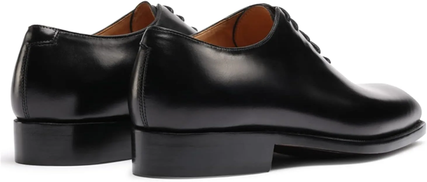 Mens Dress Shoes Leather Plain Toe Whole-Cut Oxford Shoes for Men
