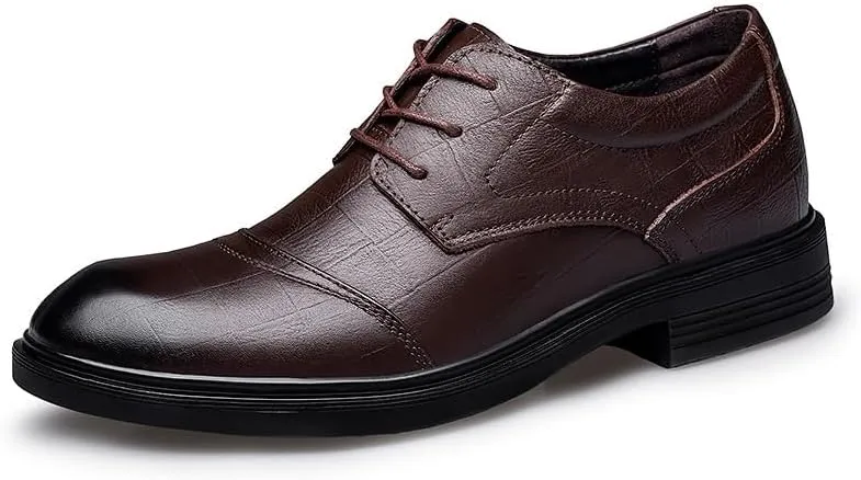 Men's Faux Patent Leather Brogue Oxfords Shoes Classic Lace-up Formal Tuxedo Dress Shoes for Men