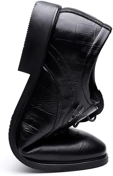 Men's Faux Patent Leather Tuxedo Dress Shoes Classic Lace-up Casual Business Formal Oxford Shoes for Men