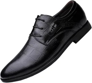 Men's Faux Patent Leather Tuxedo Dress Shoes Classic Lace-up Casual Business Formal Oxford Shoes for Men