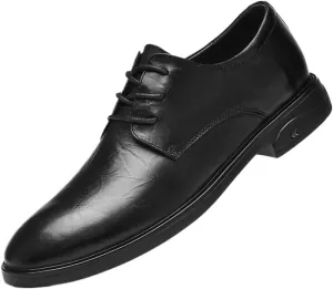 Mens Formal Business Oxfords Genuine Leather Classic Dress Shoes for Men Comfortable Lace Up Tuxedo