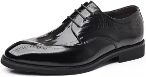 Men's Genuine Leather Oxford Shoes - Comfortable Dress Shoes for Work, Office, and Formal Events