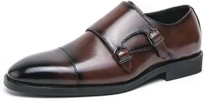 Men's Genuine Leather Slip-On Oxford Shoes | Comfortable Pointed Toe Derby Dress Shoes for Business & Formal Occasions
